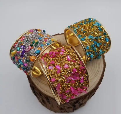 Vintage Boho Crushed Stone Bracelet